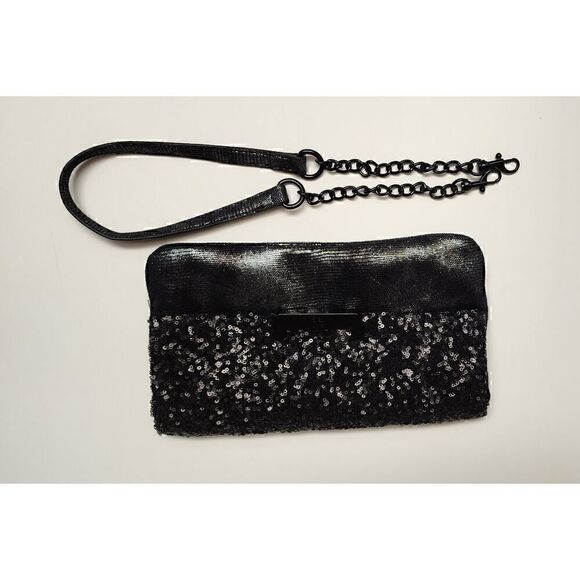 Simply Vera  Wang Sequins Evening Clutch Purse Metallic Accent. - Picture 3 of 13